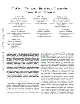 FreConv: Frequency Branch-and-Integration Convolutional Networks