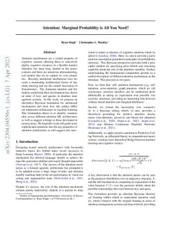 Attention: Marginal Probability is All You Need?