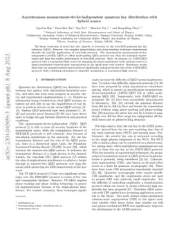 Asynchronous measurement-device-independent quantum key distribution
  with hybrid source