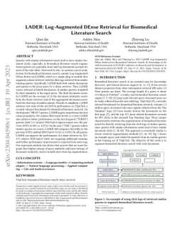 LADER: Log-Augmented DEnse Retrieval for Biomedical Literature Search