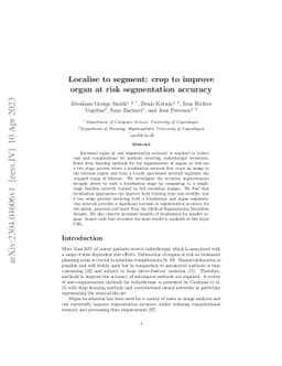 Localise to segment: crop to improve organ at risk segmentation accuracy