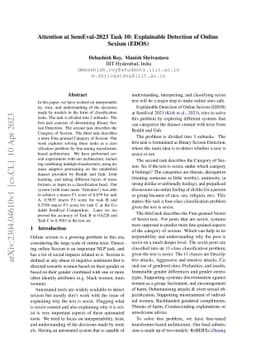 Attention at SemEval-2023 Task 10: Explainable Detection of Online
  Sexism (EDOS)