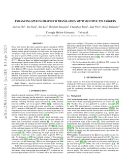 Enhancing Speech-to-Speech Translation with Multiple TTS Targets