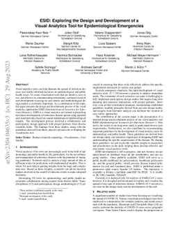 ESID: Exploring the Design and Development of a Visual Analytics Tool
  for Epidemiological Emergencies