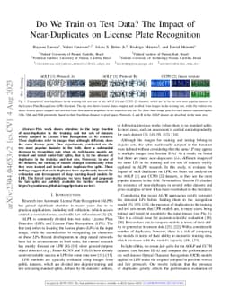 Do We Train on Test Data? The Impact of Near-Duplicates on License Plate
  Recognition