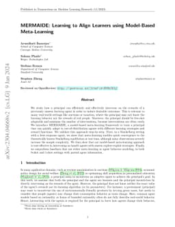 MERMAIDE: Learning to Align Learners using Model-Based Meta-Learning