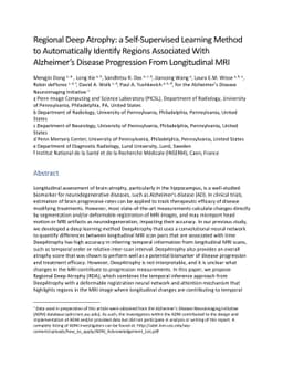 Regional Deep Atrophy: a Self-Supervised Learning Method to
  Automatically Identify Regions Associated With Alzheimer's Disease
  Progression From Longitudinal MRI
