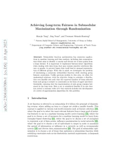 Achieving Long-term Fairness in Submodular Maximization through
  Randomization