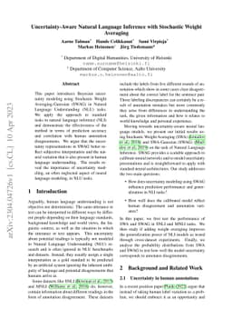 Uncertainty-Aware Natural Language Inference with Stochastic Weight
  Averaging