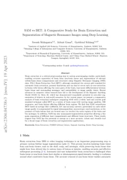 SAM vs BET: A Comparative Study for Brain Extraction and Segmentation of
  Magnetic Resonance Images using Deep Learning