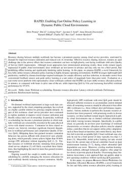 RAPID: Enabling Fast Online Policy Learning in Dynamic Public Cloud
  Environments