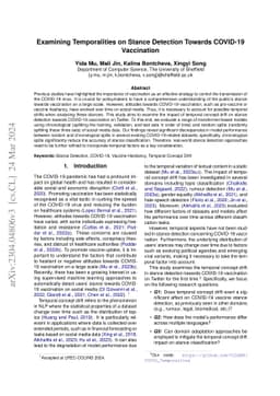 Examining Temporalities on Stance Detection towards COVID-19 Vaccination