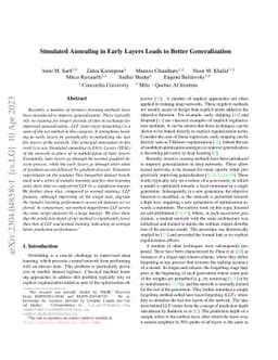Simulated Annealing in Early Layers Leads to Better Generalization