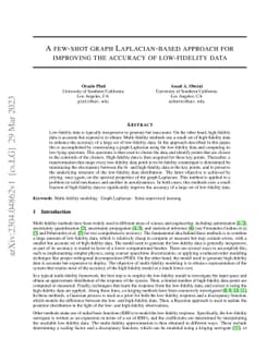 A few-shot graph Laplacian-based approach for improving the accuracy of
  low-fidelity data
