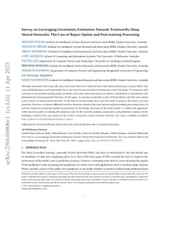 Survey on Leveraging Uncertainty Estimation Towards Trustworthy Deep
  Neural Networks: The Case of Reject Option and Post-training Processing