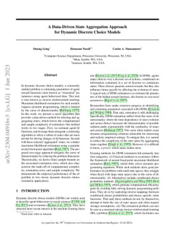 A Data-Driven State Aggregation Approach for Dynamic Discrete Choice
  Models