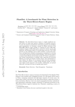 PlantDet: A benchmark for Plant Detection in the Three-Rivers-Source
  Region