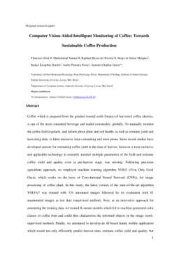 Computer Vision-Aided Intelligent Monitoring of Coffee: Towards
  Sustainable Coffee Production