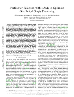 Partitioner Selection with EASE to Optimize Distributed Graph Processing