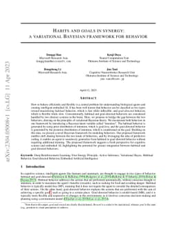 Habits and goals in synergy: a variational Bayesian framework for
  behavior