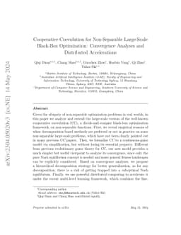 Cooperative Coevolution for Non-Separable Large-Scale Black-Box
  Optimization: Convergence Analyses and Distributed Accelerations