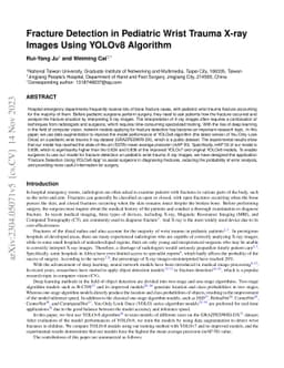 Fracture Detection in Pediatric Wrist Trauma X-ray Images Using YOLOv8
  Algorithm