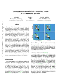 Generating Features with Increased Crop-related Diversity for Few-Shot
  Object Detection