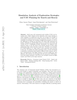 Simulation Analysis of Exploration Strategies and UAV Planning for
  Search and Rescue