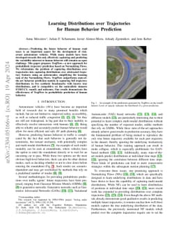 Learning Distributions over Trajectories for Human Behavior Prediction