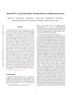 SportsMOT: A Large Multi-Object Tracking Dataset in Multiple Sports
  Scenes