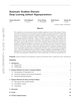 Automatic Gradient Descent: Deep Learning without Hyperparameters