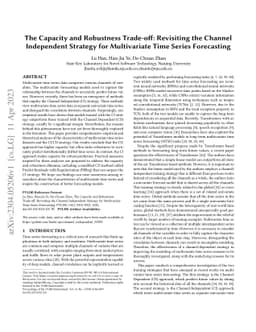 The Capacity and Robustness Trade-off: Revisiting the Channel
  Independent Strategy for Multivariate Time Series Forecasting