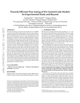 Towards Efficient Fine-tuning of Pre-trained Code Models: An
  Experimental Study and Beyond