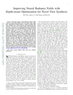 Improving Neural Radiance Fields with Depth-aware Optimization for Novel
  View Synthesis