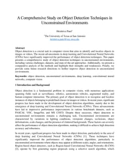 A Comprehensive Study on Object Detection Techniques in Unconstrained
  Environments