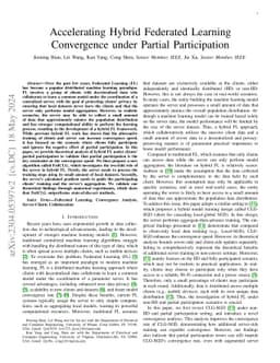 Accelerating Hybrid Federated Learning Convergence under Partial
  Participation