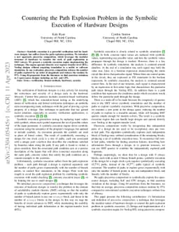 Countering the Path Explosion Problem in the Symbolic Execution of
  Hardware Designs