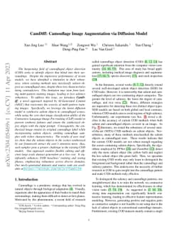 CamDiff: Camouflage Image Augmentation via Diffusion Model