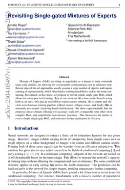 Revisiting Single-gated Mixtures of Experts