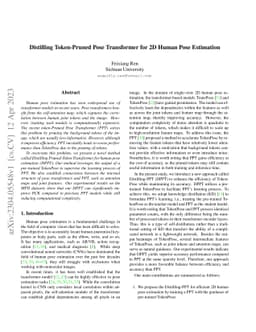 Distilling Token-Pruned Pose Transformer for 2D Human Pose Estimation
