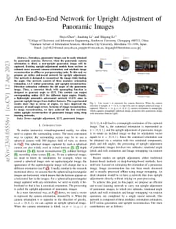 An End-to-End Network for Upright Adjustment of Panoramic Images