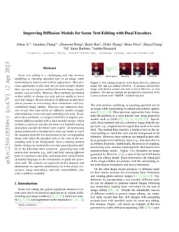Improving Diffusion Models for Scene Text Editing with Dual Encoders