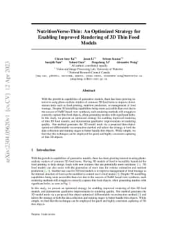 NutritionVerse-Thin: An Optimized Strategy for Enabling Improved
  Rendering of 3D Thin Food Models