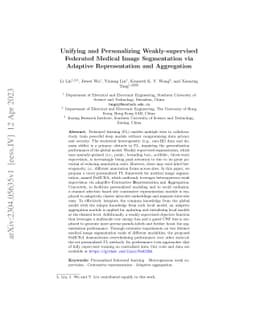 Unifying and Personalizing Weakly-supervised Federated Medical Image
  Segmentation via Adaptive Representation and Aggregation