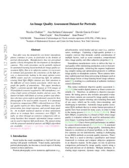 An Image Quality Assessment Dataset for Portraits