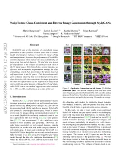 NoisyTwins: Class-Consistent and Diverse Image Generation through
  StyleGANs