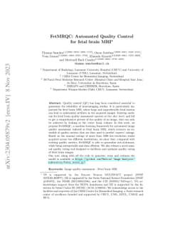 FetMRQC: Automated Quality Control for fetal brain MRI