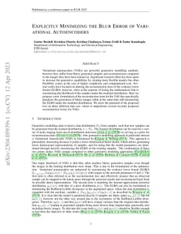 Explicitly Minimizing the Blur Error of Variational Autoencoders