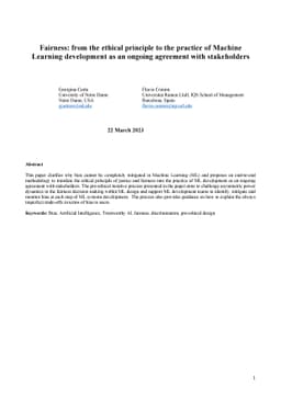 Fairness: from the ethical principle to the practice of Machine Learning
  development as an ongoing agreement with stakeholders
