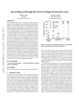 Social Biases through the Text-to-Image Generation Lens